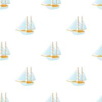 Boat pattern seamless vector