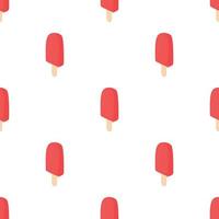 Frosty red fruit popsicle pattern seamless vector