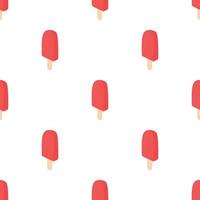 Frosty red fruit popsicle pattern seamless vector