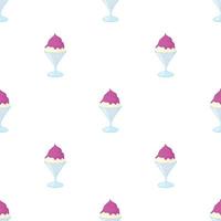 Vanilla ice cream with blueberry sauce pattern seamless vector