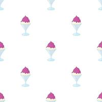 Vanilla ice cream with blueberry sauce pattern seamless vector