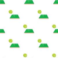 Flying tennis ball on a green court pattern seamless vector