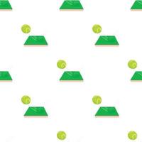 Flying tennis ball on a green court pattern seamless vector