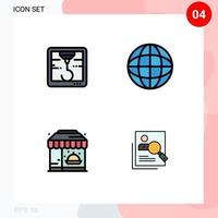 4 Creative Icons Modern Signs and Symbols of printer hotel chemistry laboratory employee Editable Vector Design Elements