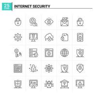 25 conjunto de iconos de seguridad de Internet antecedentes vectoriales vector