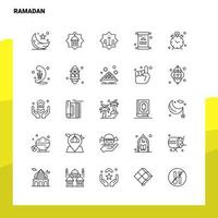 conjunto de iconos de línea de ramadán conjunto de 25 iconos diseño de estilo minimalista vectorial conjunto de iconos negros paquete de pictogramas lineales vector