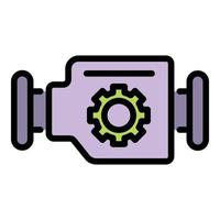 Engine icon color outline vector