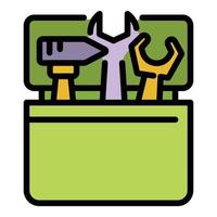 Toolbox icon color outline vector