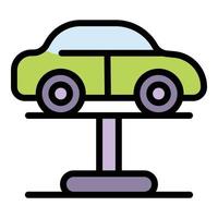 Lift car side view icon color outline vector