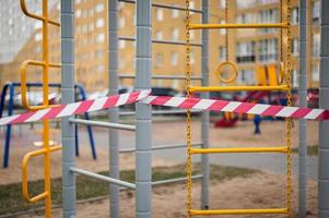 due to the Covid-19 coronavirus, a self-isolation regime has been introduced in the city, all playgrounds are closed photo