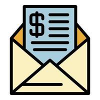 Loan money letter icon color outline vector