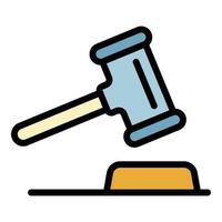 Loan gavel icon color outline vector