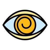 Eye hypnosis icon color outline vector