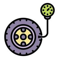 Tire tread indicator icon color outline vector