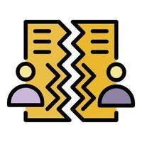 Divorce official paper icon color outline vector