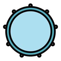 Acoustic drum icon color outline vector