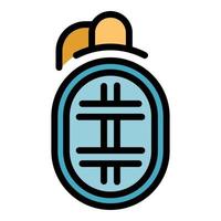 Police grenade icon color outline vector