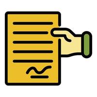 Take divorce paper icon color outline vector