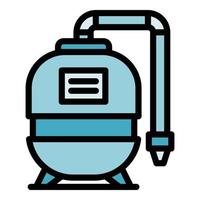 Filter water pump icon color outline vector