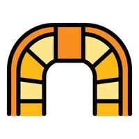 Top view staircase icon color outline vector
