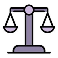 Judge balance icon color outline vector