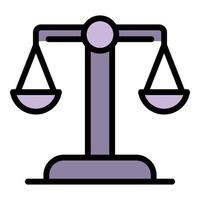 Judge balance icon color outline vector