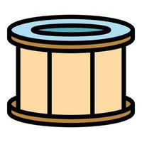 Rock drum icon color outline vector