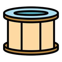 Rock drum icon color outline vector