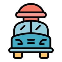 Front car roof box icon color outline vector