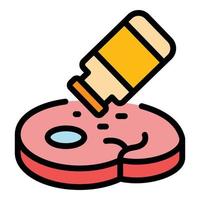 Modified meat icon color outline vector