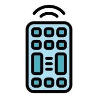 Smart remote control icon color outline vector
