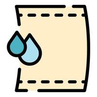 Wet towel icon color outline vector