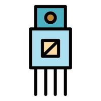 Connection capacitor icon color outline vector