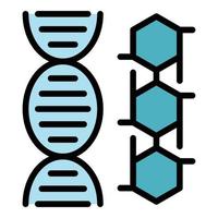 Allergy dna icon color outline vector