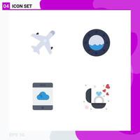 Universal Icon Symbols Group of 4 Modern Flat Icons of ecommerce smartphone shopping water ring Editable Vector Design Elements