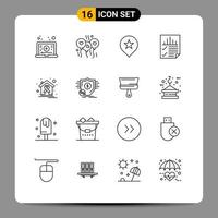 16 Creative Icons Modern Signs and Symbols of cancer seo location report document Editable Vector Design Elements