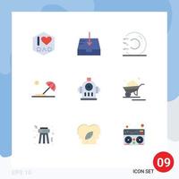 Universal Icon Symbols Group of 9 Modern Flat Colors of water fire form sun destination Editable Vector Design Elements