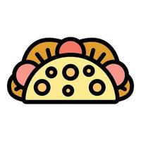 Diet taco icon color outline vector