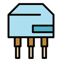 Capacitor icon color outline vector