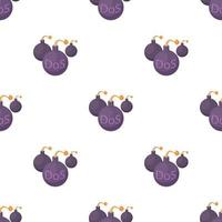 DOS and bombs with smoldering wick pattern seamless vector