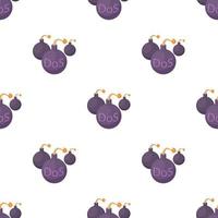 DOS and bombs with smoldering wick pattern seamless vector