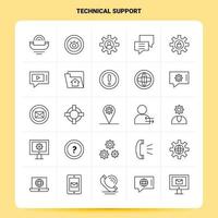 esquema 25 conjunto de iconos de soporte técnico diseño de estilo de línea vectorial conjunto de iconos negros paquete de pictogramas lineales ideas de negocios web y móviles diseño ilustración vectorial vector