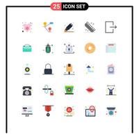 25 User Interface Flat Color Pack of modern Signs and Symbols of send arrow rubber salon hair Editable Vector Design Elements