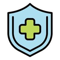 Shield health care icon color outline vector