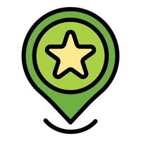 Favorite gps location icon color outline vector