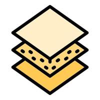 Three layer napkin icon color outline vector