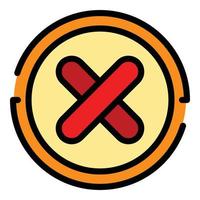 Reject dislike icon color outline vector