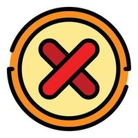 Reject dislike icon color outline vector