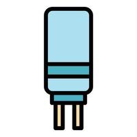 Resistor icon color outline vector