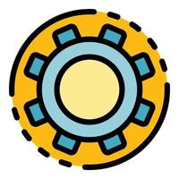 Gear kit interface icon color outline vector